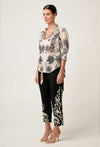 Oleander Cotton Silk Shirred Blouse in Imperial Stone
