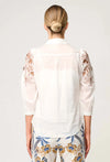 Callisto Cotton Embroidered Shirt in Ivory-Dune