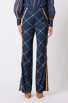 Getty Ponte Pants in Navy Check