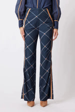 Getty Ponte Pants in Navy Check