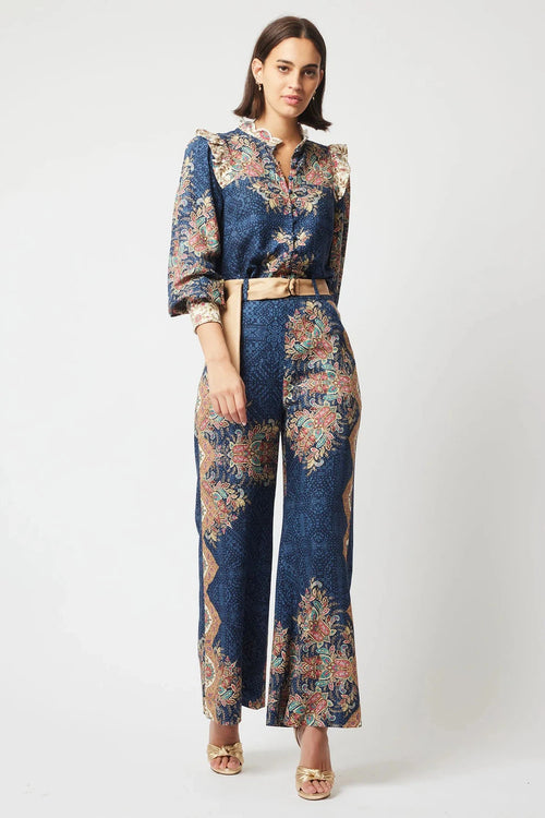 Imperial Linen Viscose Shirt in Oriental Print