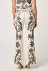 Leandro Contrast Lace Linen Viscose Stretch Pant in Imperial Stone