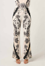Leandro Contrast Lace Linen Viscose Stretch Pant in Imperial Stone