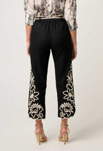 Helm Embroidered Linen Viscose Pant in Black