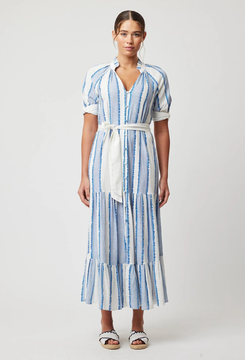 Scala Linen Viscose Maxi Dress in Sorrento Stripe
