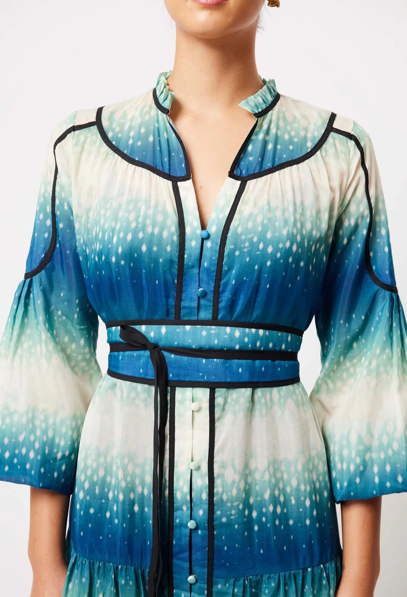 Venus Cotton Silk Dress in Galaxy Print