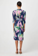 Augustine Embroidered Linen Viscose Dress in Navy Wisteria