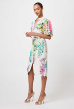 Carlyle Embroidered Linen Viscose Dress in Wisteria Alba