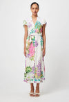 Cristina Linen Viscose Embroidered Maxi Dress in Wisteria Alba