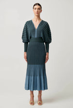 Equinox Wool Cotton Knit Dress in Bluestone