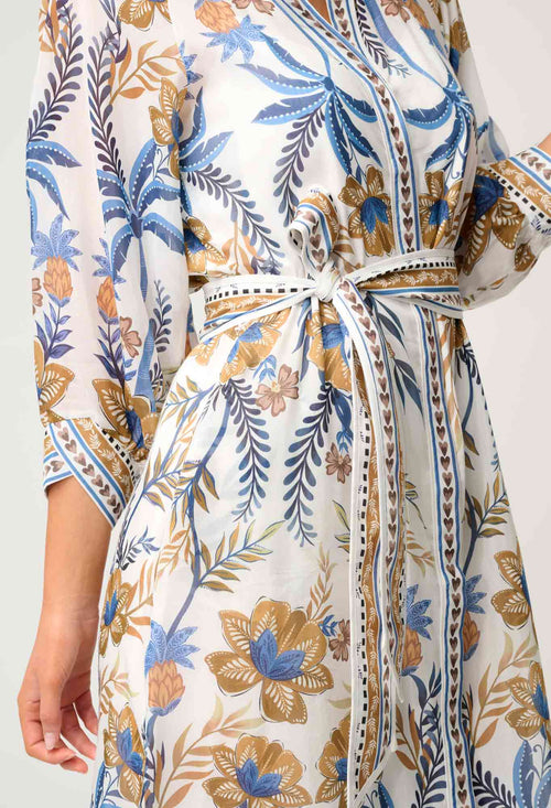 Carmen Cotton Silk Maxi Dress in Golden Medina