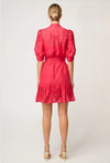 Jamila Silk Cotton Dress in Ruby