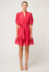 Jamila Silk Cotton Dress in Ruby