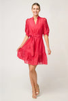 Jamila Silk Cotton Dress in Ruby