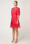 Jamila Silk Cotton Dress in Ruby