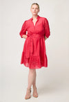 Jamila Silk Cotton Dress in Ruby