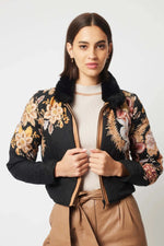 Empress Cupro Viscose Cropped Bomber Jacket