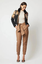 Empress Cupro Viscose Cropped Bomber Jacket