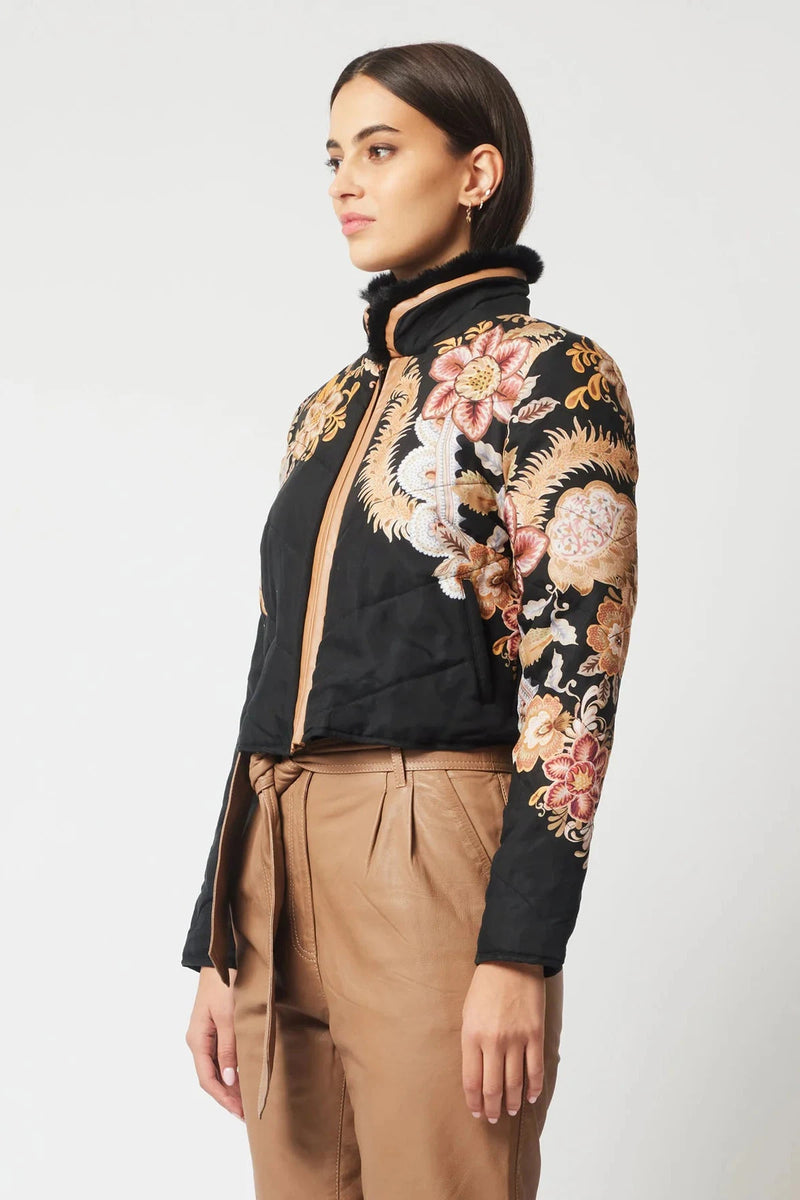 Empress Cupro Viscose Cropped Bomber Jacket