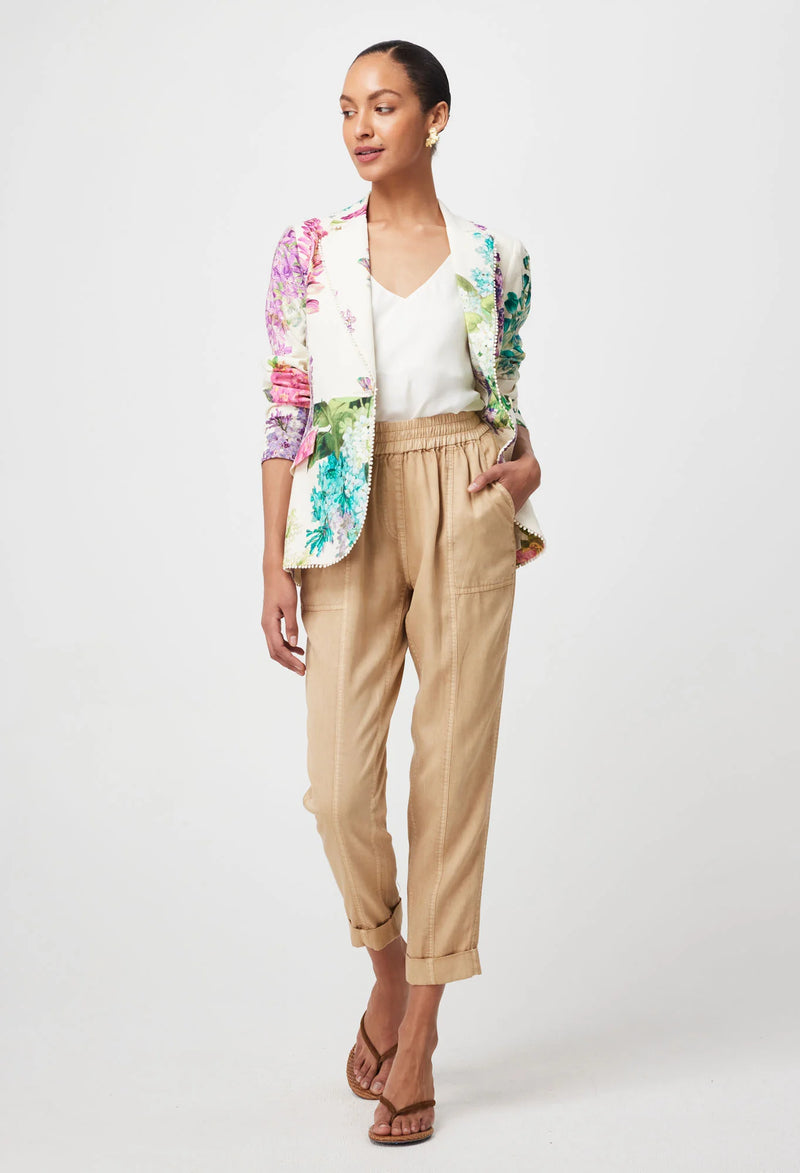 Bahia Stretch Linen Viscose Blazer in  Wisteria Alba