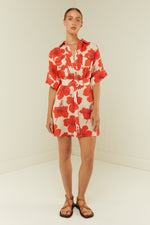 Camelia Dress Red Hibiscus