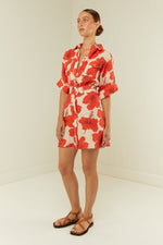 Camelia Dress Red Hibiscus