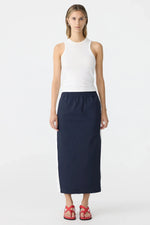 Stretch Twill Pull on Skirt Ink/ White