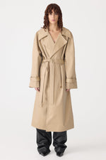 Longerline Gabardine Trench Tan