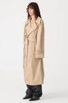 Longerline Gabardine Trench Tan