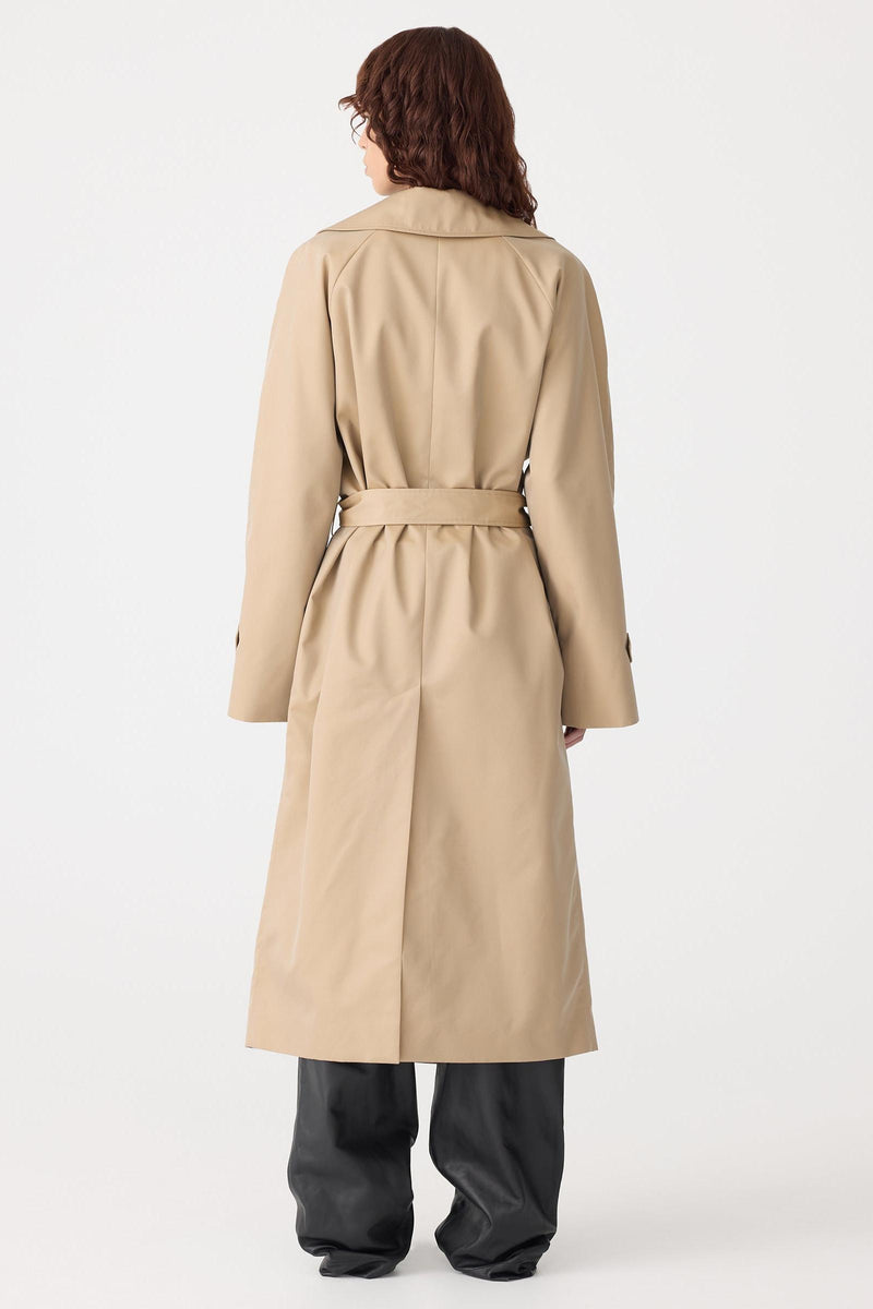 Longerline Gabardine Trench Tan