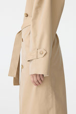 Longerline Gabardine Trench Tan