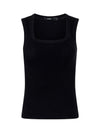 Low Scooped Rib Tank Black