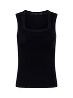 Low Scooped Rib Tank Black
