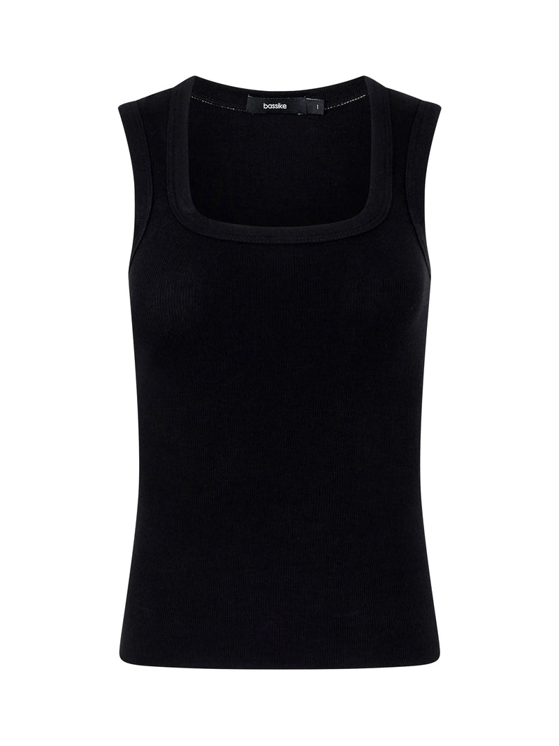 Low Scooped Rib Tank Black