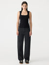 Low Scooped Rib Tank Black