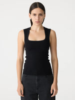 Low Scooped Rib Tank Black