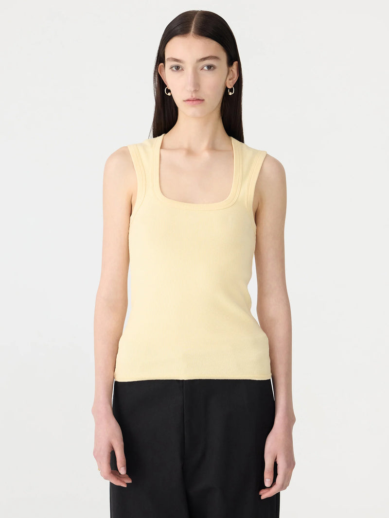 Low Scooped Rib Tank Lemon Glaze