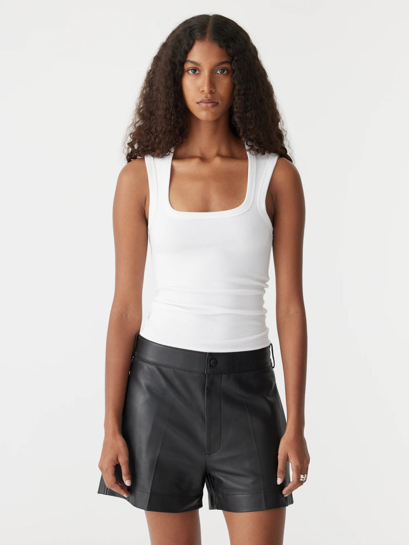Low Scooped Rib Tank White
