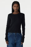 Slim Fit Rib L/S Baby T.Shirt Black