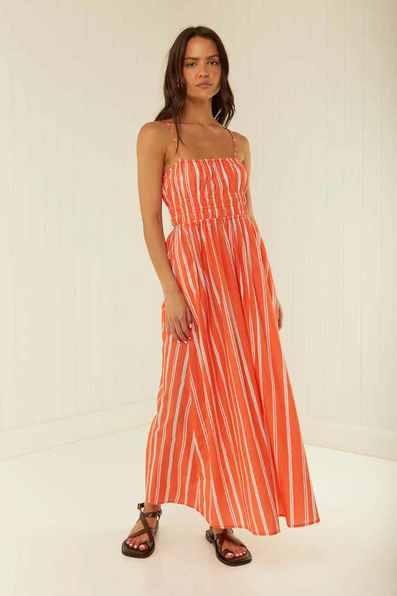 West Dress Orange Stripe