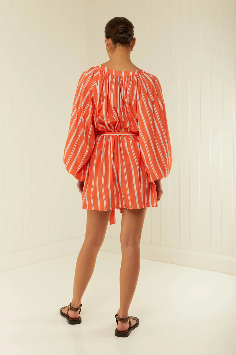 Sardinia Dress Orange Stripe