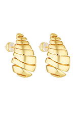 Blob Earrings Spiral Gold