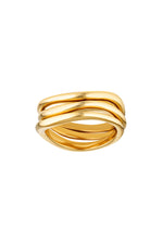 Triple Wave Ring Set Gold