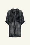 Houston Short Sleeve Neck Tie Shirt Noir Polka
