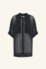Houston Short Sleeve Neck Tie Shirt Noir Polka