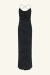 Houston Lace Back Maxi Dress Noir Polka