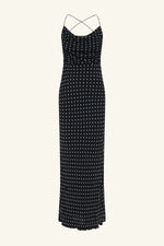 Houston Lace Back Maxi Dress Noir Polka
