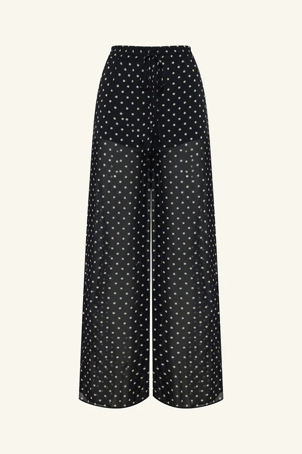 Houston Drawstring Pant Noir Polka
