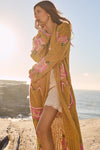 Coastal Granny Maxi Cardigan Mustard