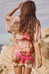 Floridian Lace Mini Dress Coral
